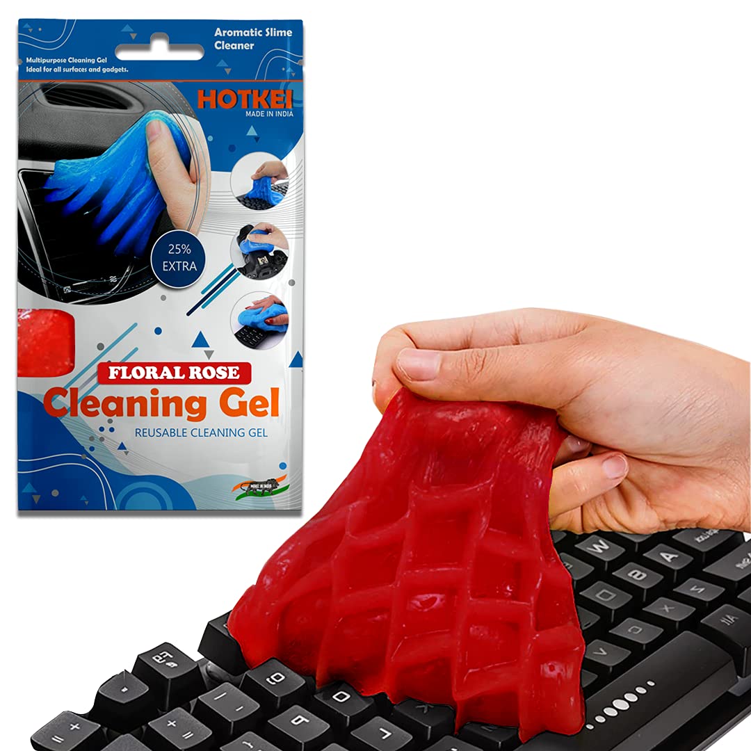 HOTKEI Rose Scented Multipurpose Car Interior Ac Vent Keyboard Laptop Dust Cleaning Cleaner Kit Slime Gel Jelly for Car Dashboard Keyboard Computer Electronics Gadgets