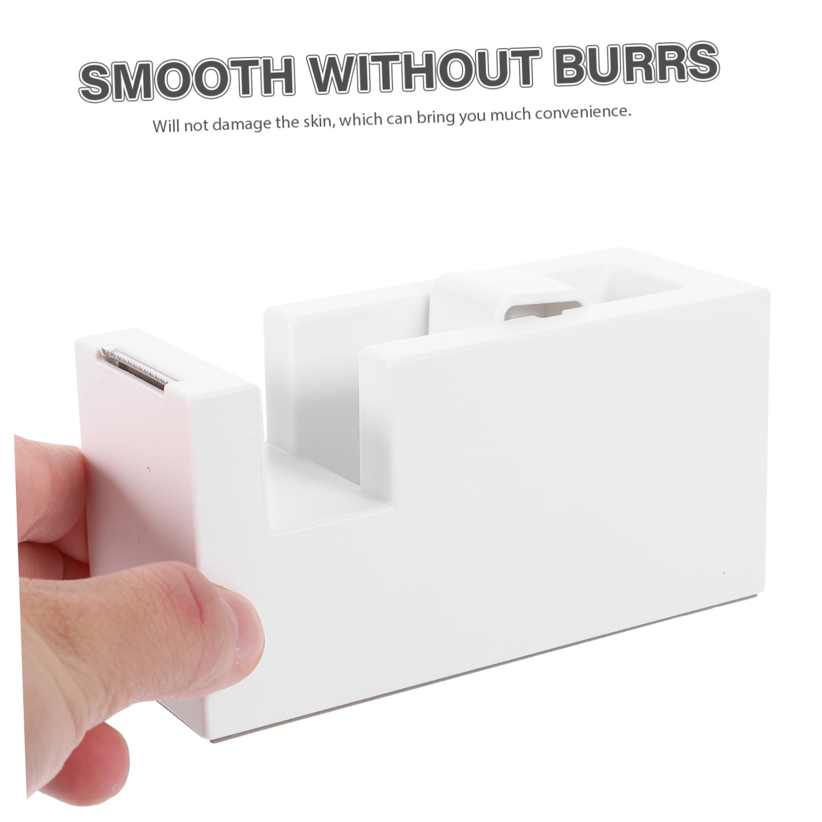 HOMSFOU 3 Pezzi distributore di nastro scrivania porta nastro Titolare cucina Cutter simpatico dispenser di nastro adesivo distributori di nastro addominali bianca