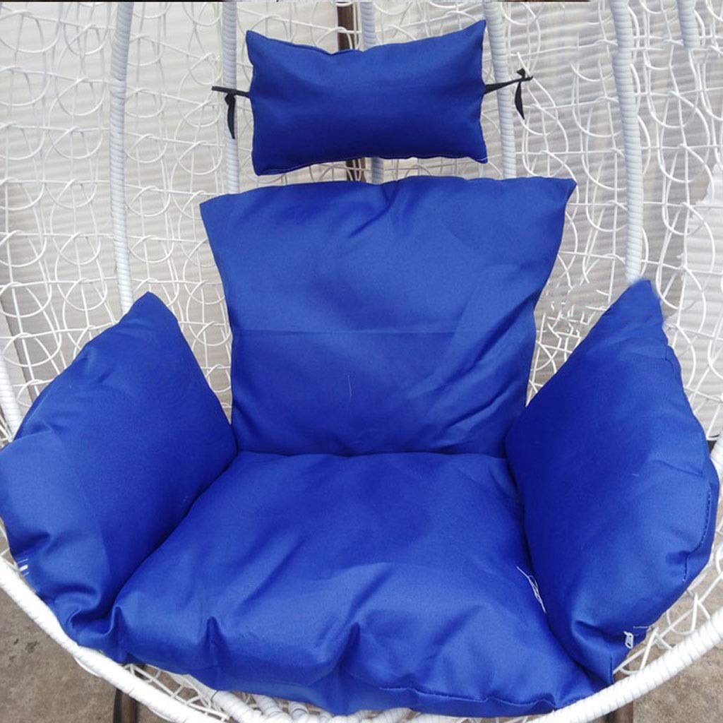 LIYANJIN Cuscino per Sedia a Dondolo in Rattan Cuscino per Sedia Amaca in Vimini con Comodo Cuscino per Interni Esterni, Dimensioni: 110x120 cm (43,3x47,2 Pollici) (Colore: Blu) (Sedia esclusa)