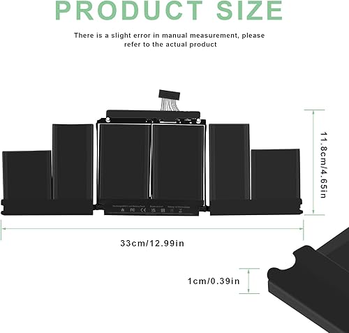Miniatura 3 de Fancy Buying Batería de repuesto para laptop A1417 para MacBook Pro de 15 pulgadas Retina A1398 mediados de 2012 principios de 2013, compatible con