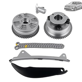 Timing Chain Kit with Intake & Exhaust VVT Gear Sprocket Compatible with 2017-2021 Hyundai Elantra Kona Veloster 2017-2022 Kia Forte 2.0L OEM# 24321-2E010 24350-2E700