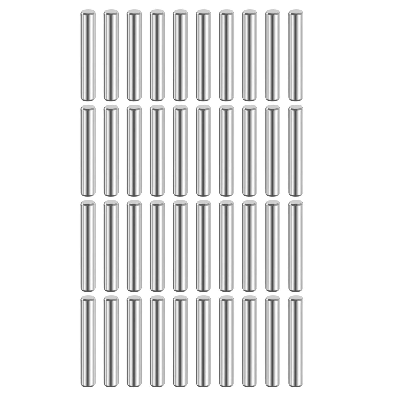 sourcing map 40Pcs 5x28mm Dowel Pins 316L Stainless Steel Silver Tone