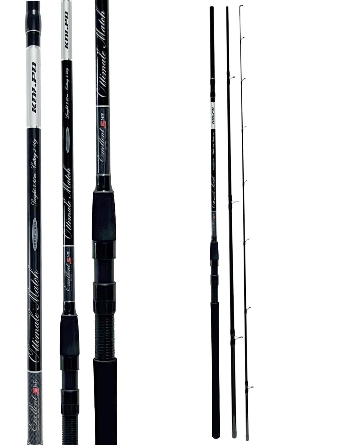 kolpo Kit pesca inglese canna 3 sezioni e mulinello da pesca con filo