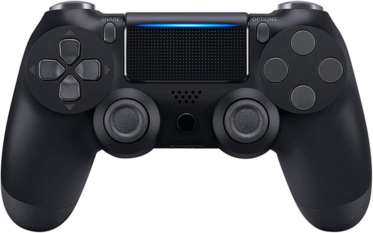 Wireless Controller for PS-4,Compatible with P-S4/Pro/Slim/PC Bluetooth Controller,Dual Vibration,Touch Panel, 3.5mm Audio Jack,Six-Axis Joystick(Black)