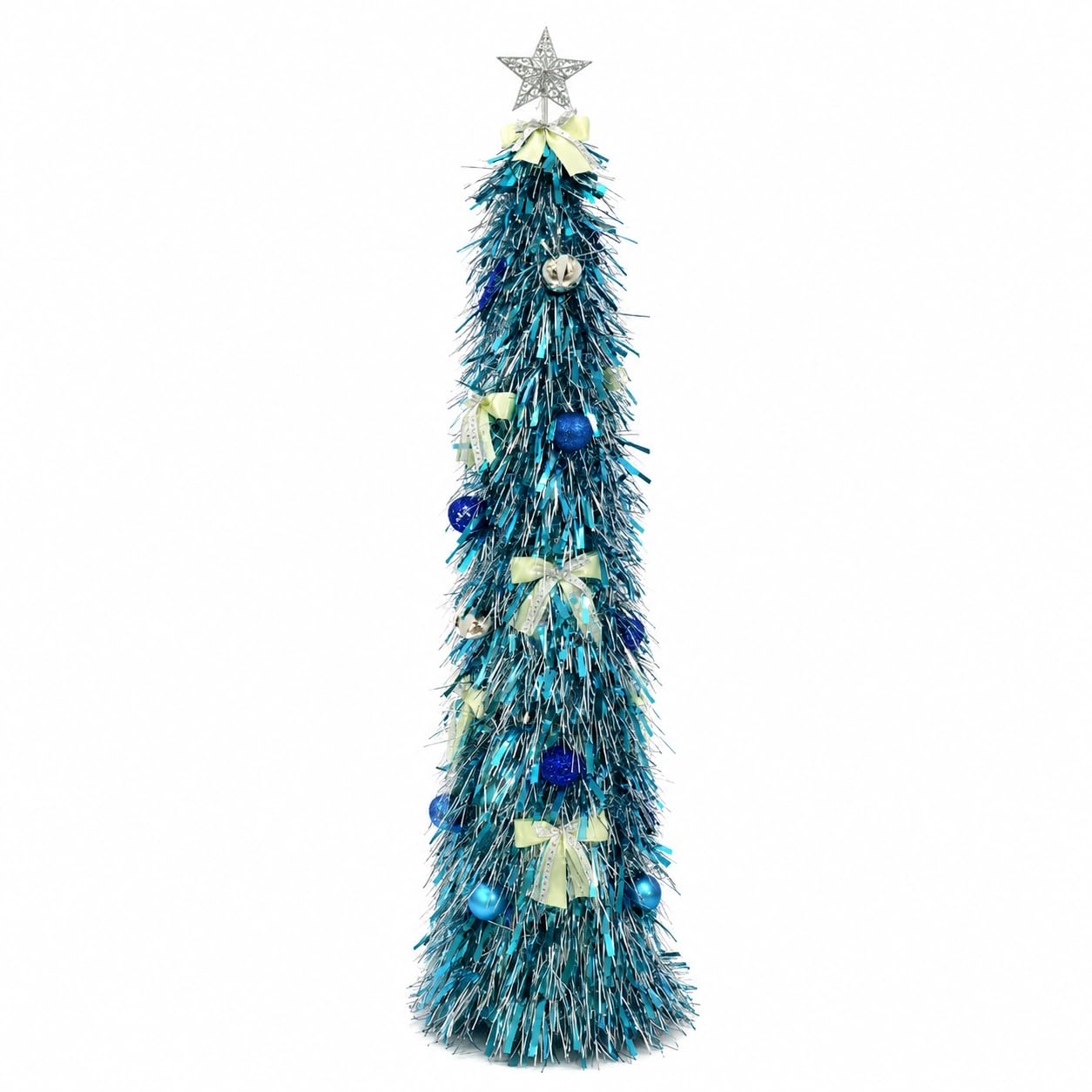 Christmas Tree Artificial Xmas with Light 24X Decorations 5FT Blue-Silver