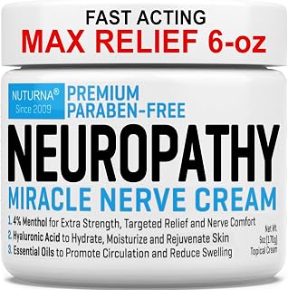 Neuropathy Nerve Relief Cream - Premium Nerve Cream 3X Action for Targeted Relief and Soothing Nerve Comfort - Maximum Strength with 4% Menthol, MSM for Feet Hands Legs Toes & Back - Extra Large 6 Oz