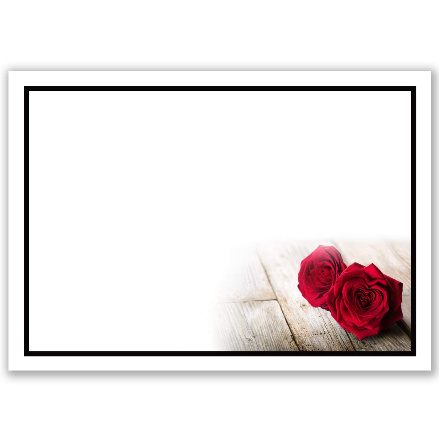 Mourning papers by GUSTAV NEUSER 25 x set of mourning single cards DIN A6 + mourning envelopes DIN C6 motif black mourning frame with roses 10.5 x 14.8 cm printable condolence set for thank you mourn - Image 4