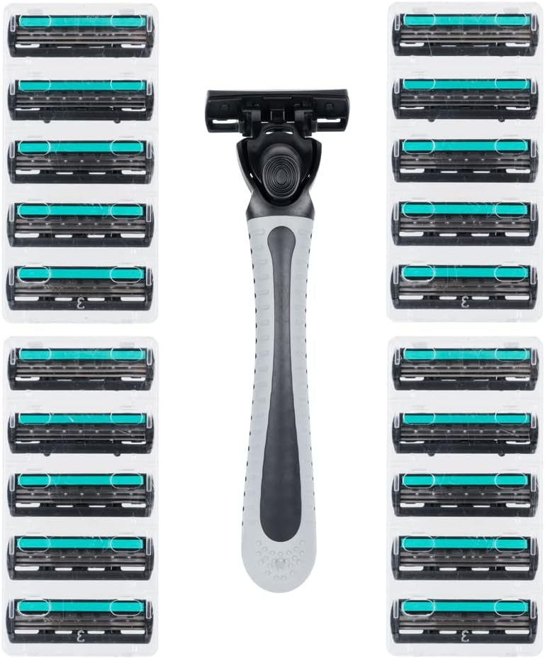 Invero 21 Pack of Mens Three Blade Razor Set Triple Stainless Steel