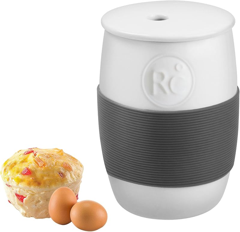 Olla de huevos de cerámica profesional para microondas, máquina para hacer huevos revueltos rápidos con capacidad para hasta 4 huevos, cocina de microondas para desayuno fácil y saludable, ideal para pasteles, muffins, tortillas, 100% seguro para alimentos