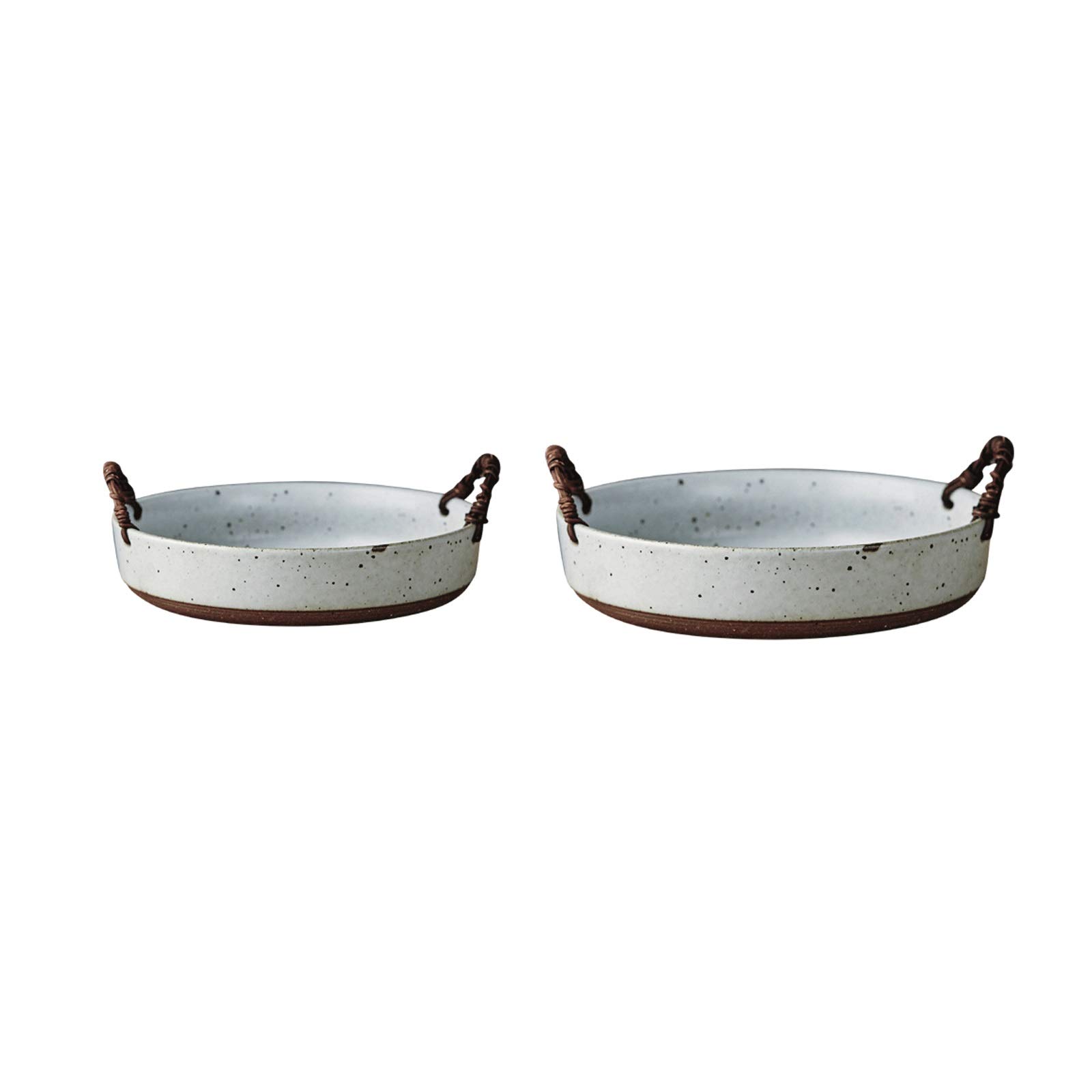 IROEJT Countertop Fruit Bowl Set Of 2 Porcelain Bowl, Round Fruit Plate,Suitable For Fruits And Salad And Popcorn Fruit Basket Bowl