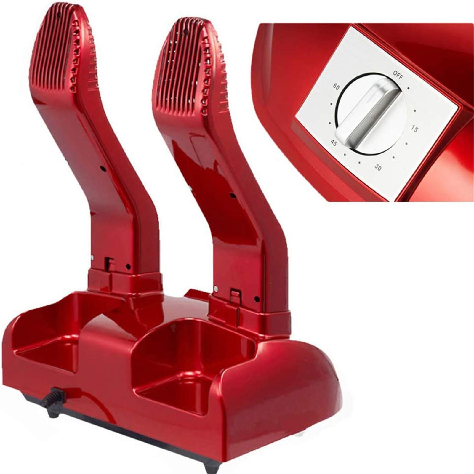 Asciugascarpe, asciuga Scarponi Timer Asciugatore per Guanti Scaldascarponi ad Aria forzata Portatile Regolabile Rack-Rosso Meccanico 29x22.5x41.5cm(11x9x16inch) (Rosso Meccanico)
