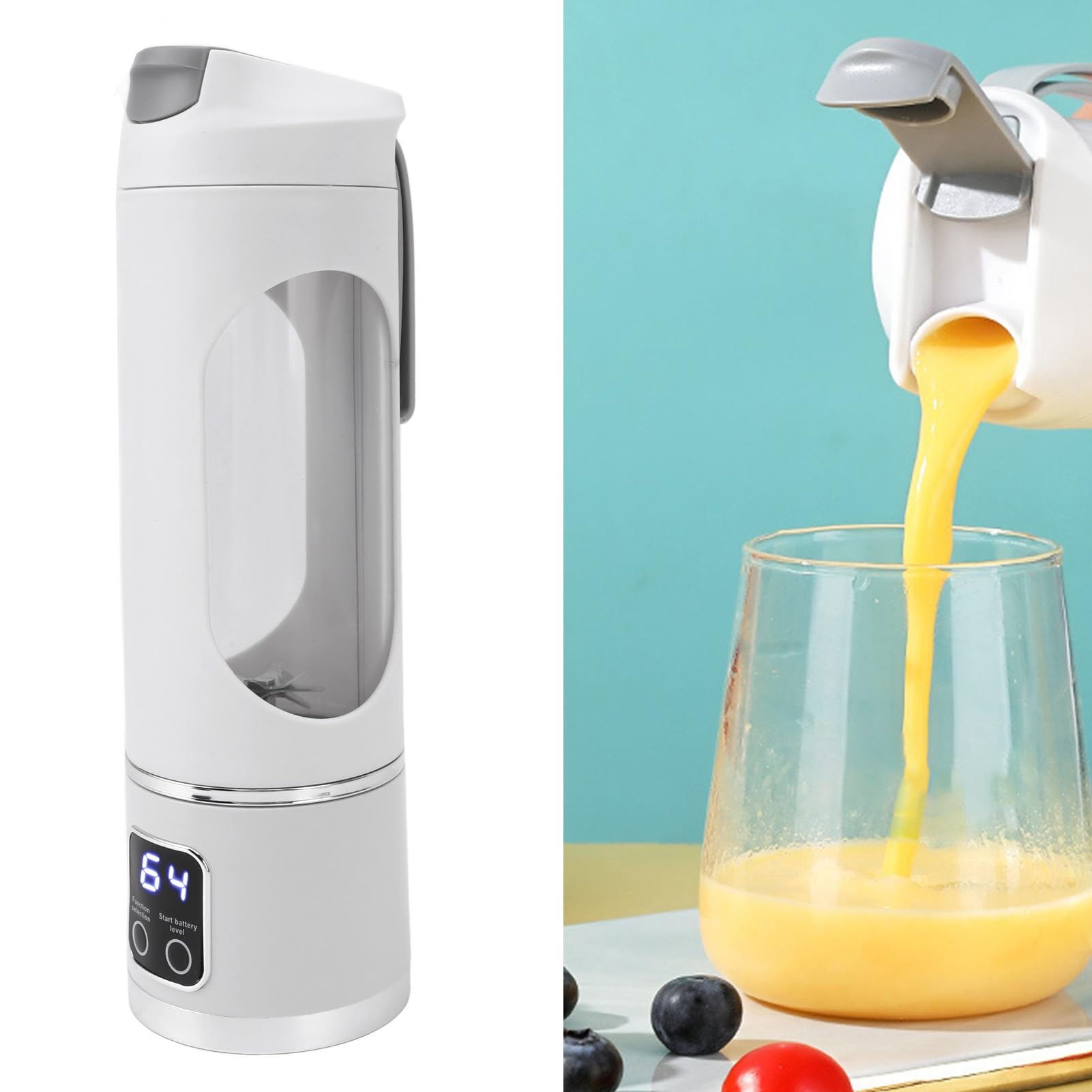 Blender Portable Haute Puissance USB Rechargeable Lames Acier Inoxydable 450ml Capacité Voyage Maison Bureau Saine Déplacement