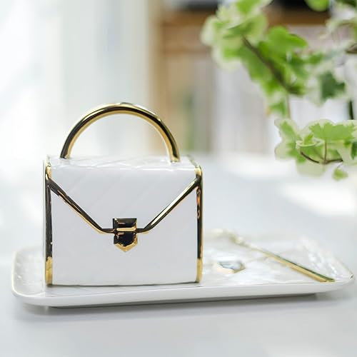 Miniatura 3 de FLLETY Taza de café juego de tazas de té tazas de café taza de viaje de cerámica taza con forma de bolso con platillo y cuchara tazas de Halloween