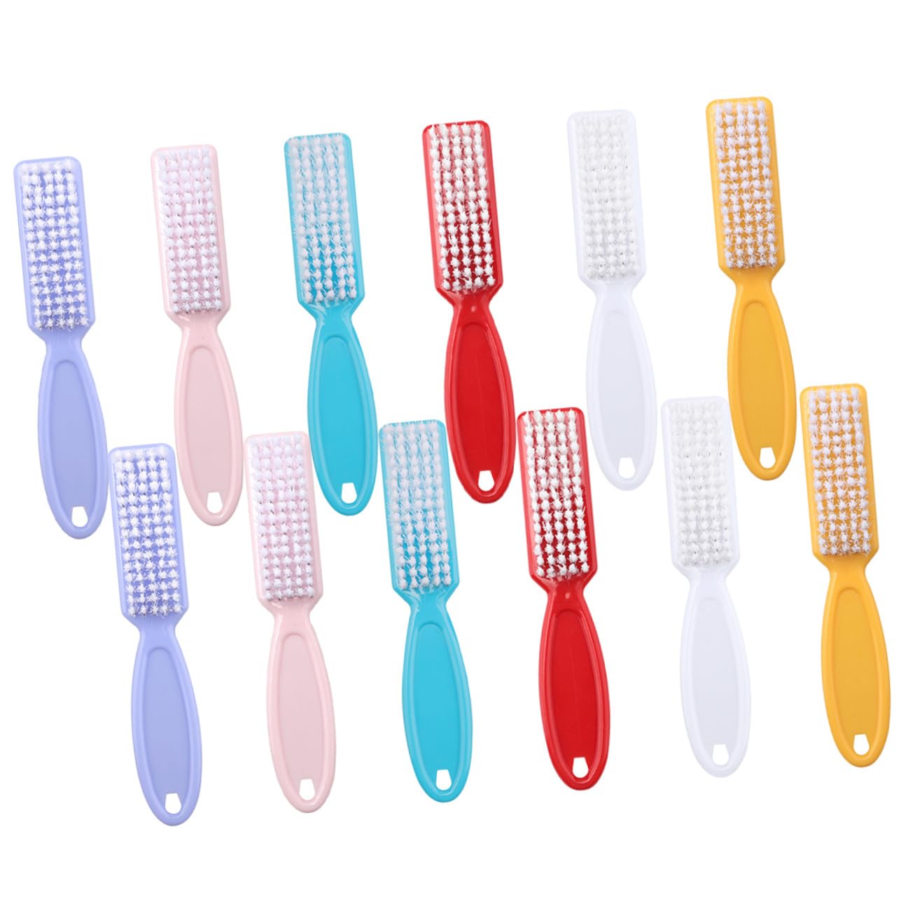 Cabilock Set 24 Pezzi Spazzole per Unghie Leggere in Plastico Impugnatura Ergonomica, Comode da Usare la Pulizia Manicure in Cucina e Lavanderia Colore Casuale