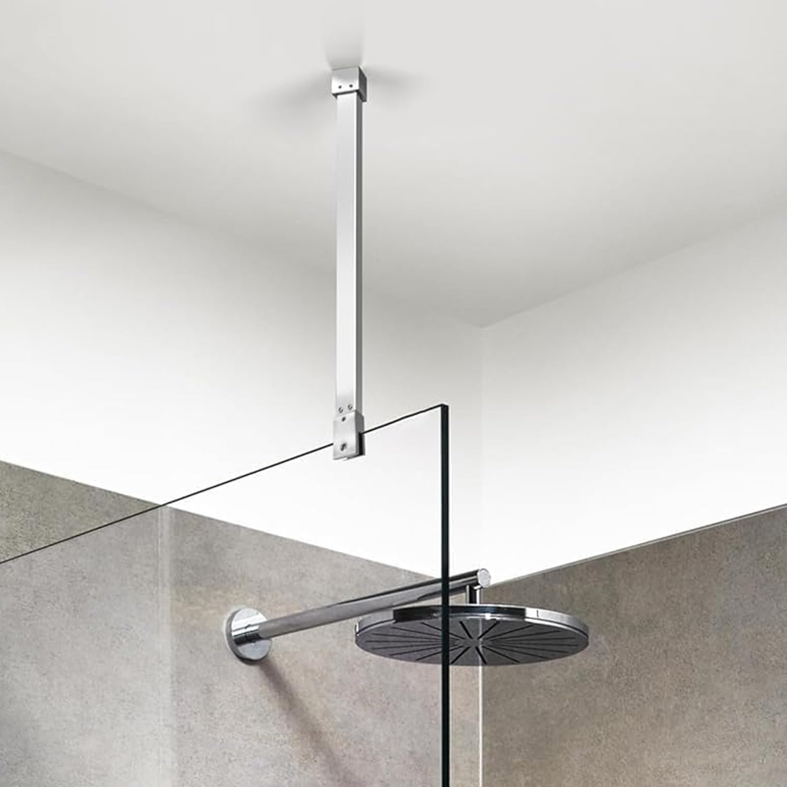 Soportes universales para puerta de ducha de vidrio, barra telescópica de soporte de vidrio sin marco para baño, barra para puerta de gafas, fácil de instalar (1 paquete, 30-45 cm)