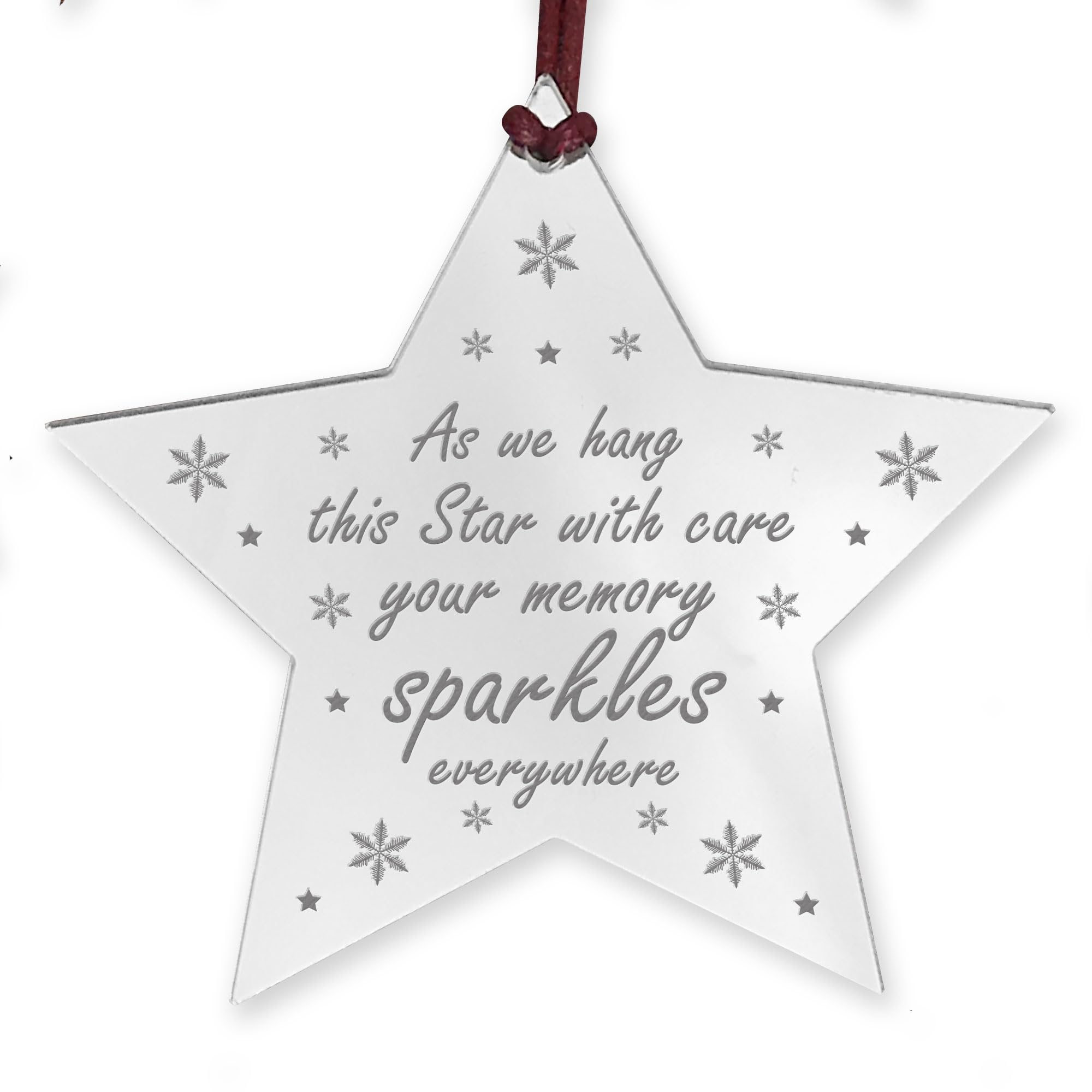 Red Ocean Memorial Christmas Decoration Beautiful In Memory Plaque For Christmas Tree Mum Dad Nan Grandad Memorial Sign