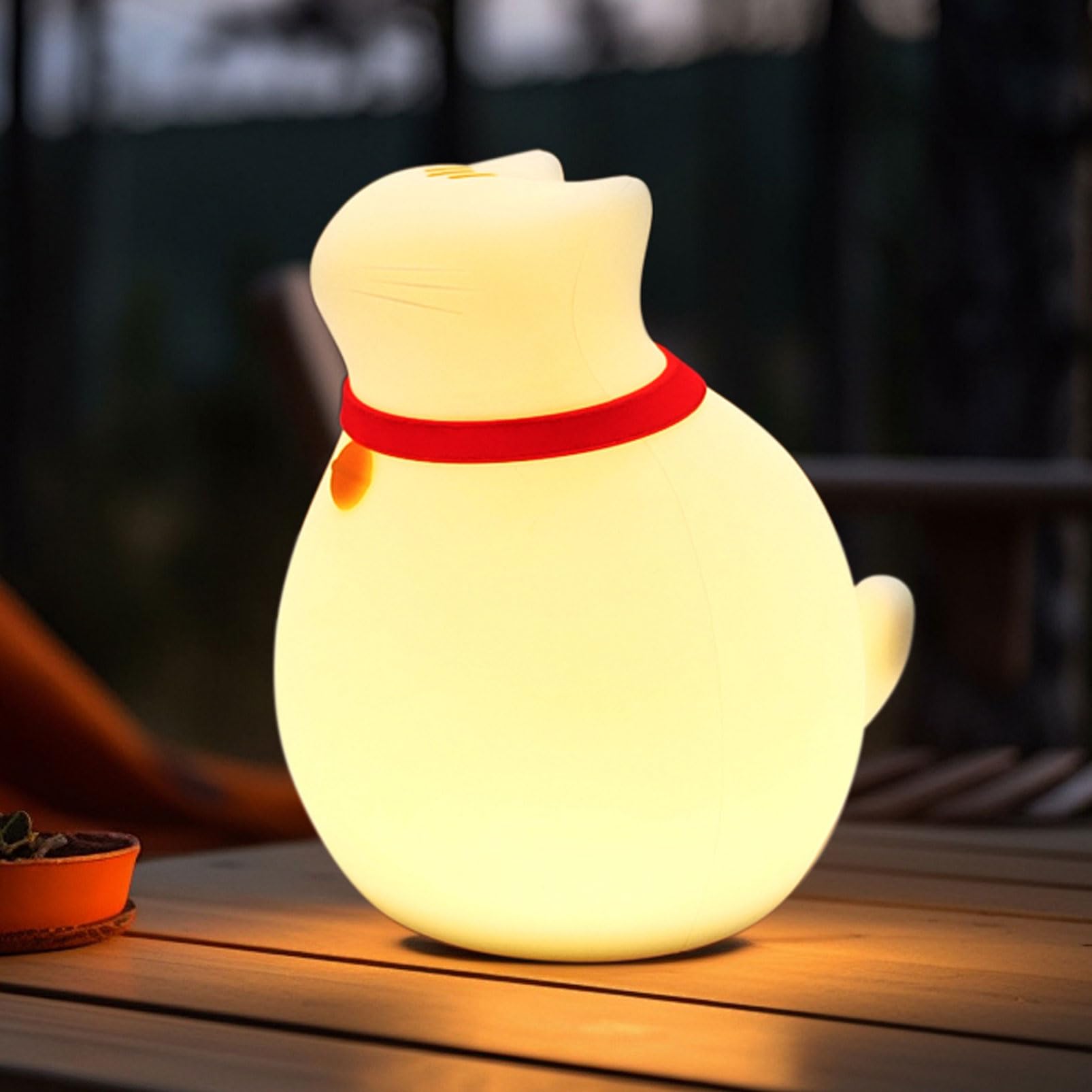 Auezona Luce Notturna Bambini,Lampada Gatto Silicone Luce Notturna Neonato 30 Minuti Timer, Lampada Notturna per Bambini LED Ricaricabile,Lampada da Comodino Cameretta Bambina, Regalo Neonato
