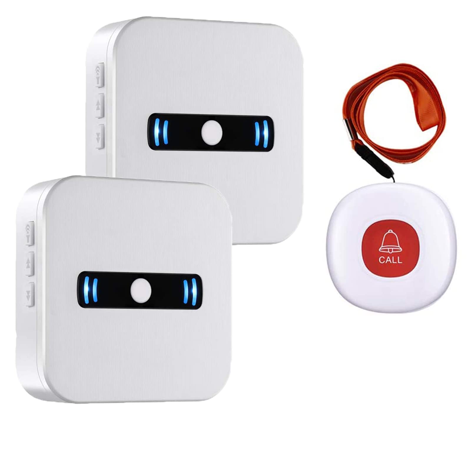 DAYTECH Portable Wireless Personal Alarms for Elderly Panic Alarm with Battery Power,Call Button & Caregiver Pager with IP55 Waterproof Button,2 Portable Receivers 1 Button — image 1