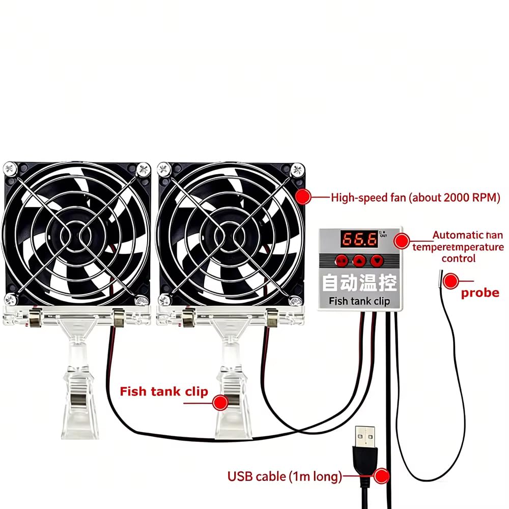 Ventilador de refrigeración USB de 5 V para acuario