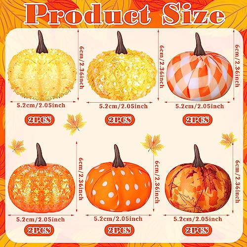 Libima-12-Pcs-Fall-Tree-Ornaments-Thanksgiving-Pumpkin-Hanging-Decorations-Plastic-Mini-Pumpkin-for-Small-Tree-Holiday-Festival-Christmas-Halloween-Decor-Cute Libima 12 Pcs Fall Tree Ornaments Thanksgiving Pumpkin Hanging Decorations Plastic Mini Pumpkin for Small Tree Holiday Festival Christmas Halloween Decor Cute
