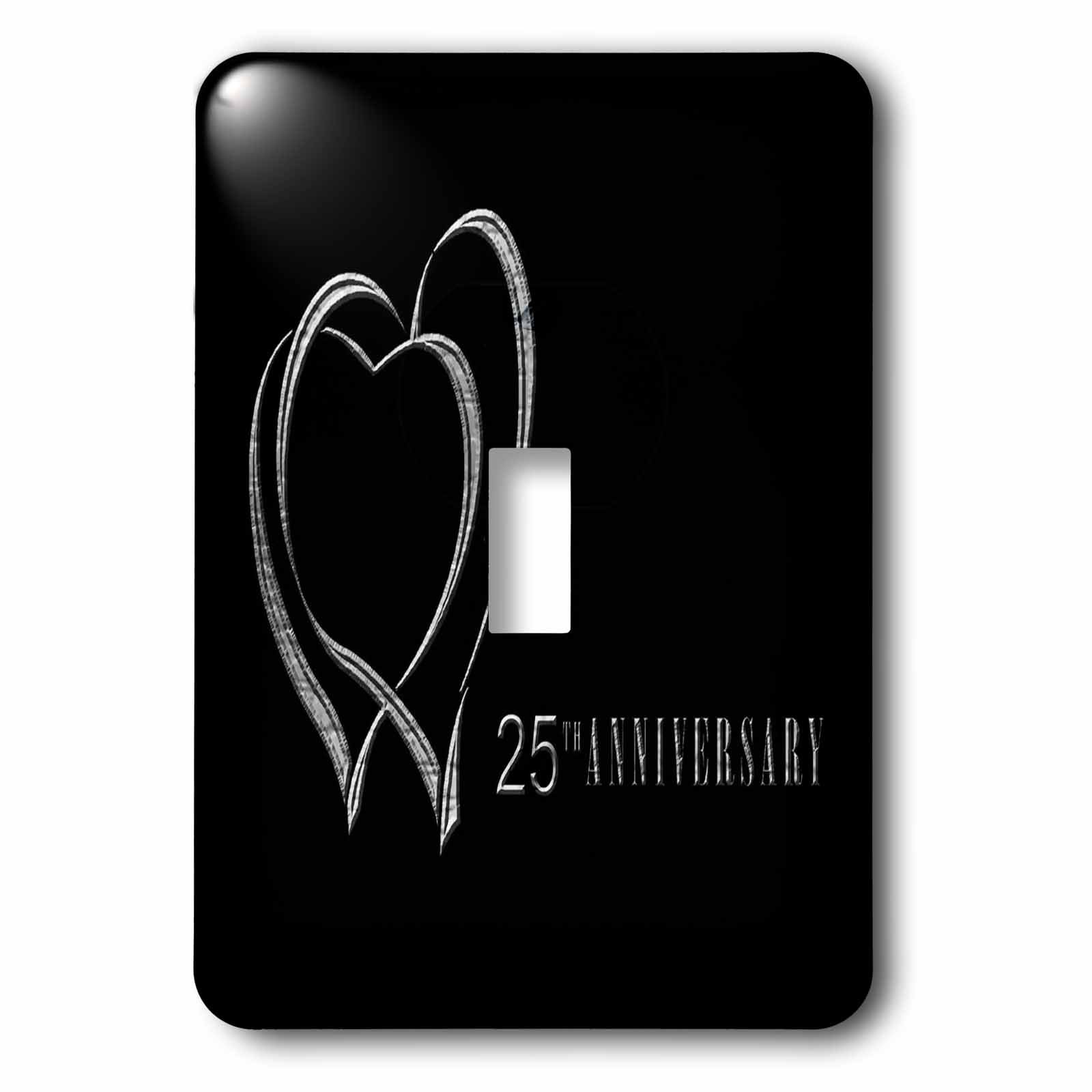 Interrupteur 25e anniversaire de mariage motif cœurs