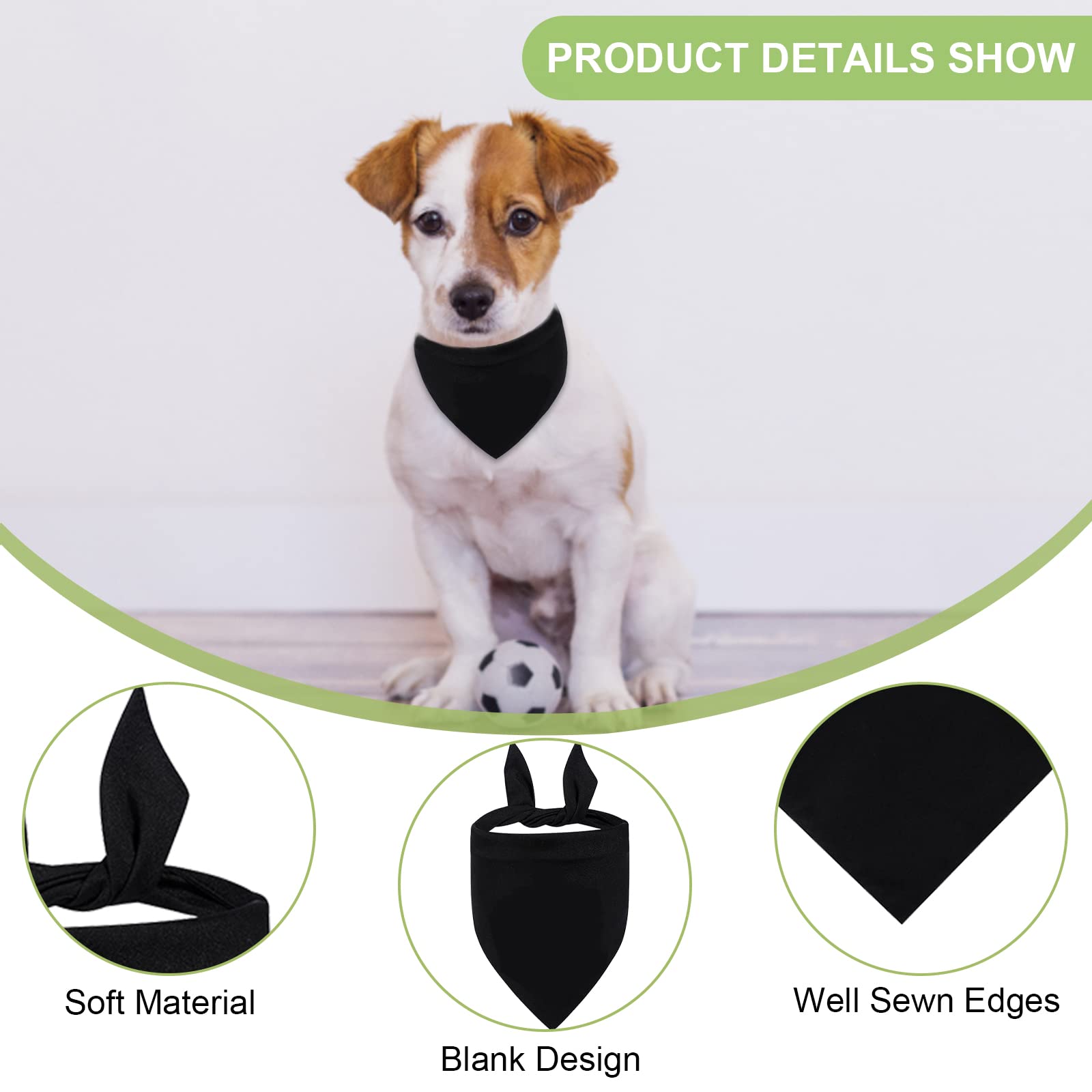 Bandana per animali domestici, 12 pezzi, a forma di triangolo, per cani e gatti, colore: nero