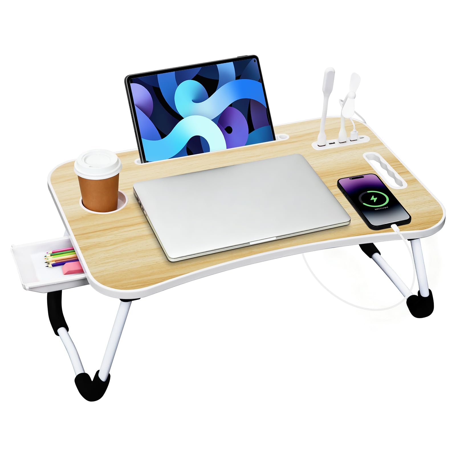 Amazon.com: WGCTEK Portable Bed Desk, Foldable Laptop Desk with 4