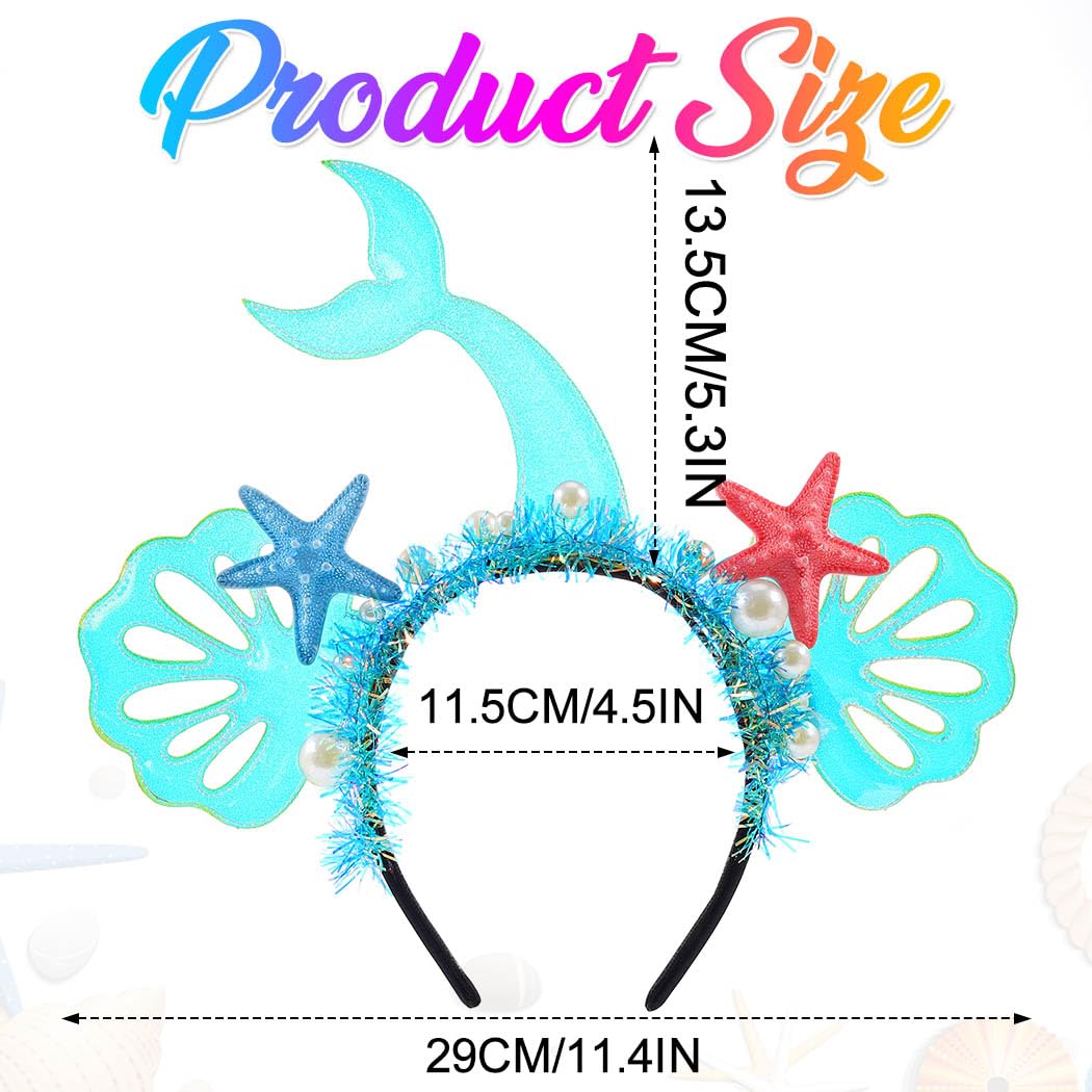 CAKURE Light Up Headband Led Mermaid Headbands Glowing Starfish Hair Band Mermaid Hair Accessories for Women and Girls - Image 6