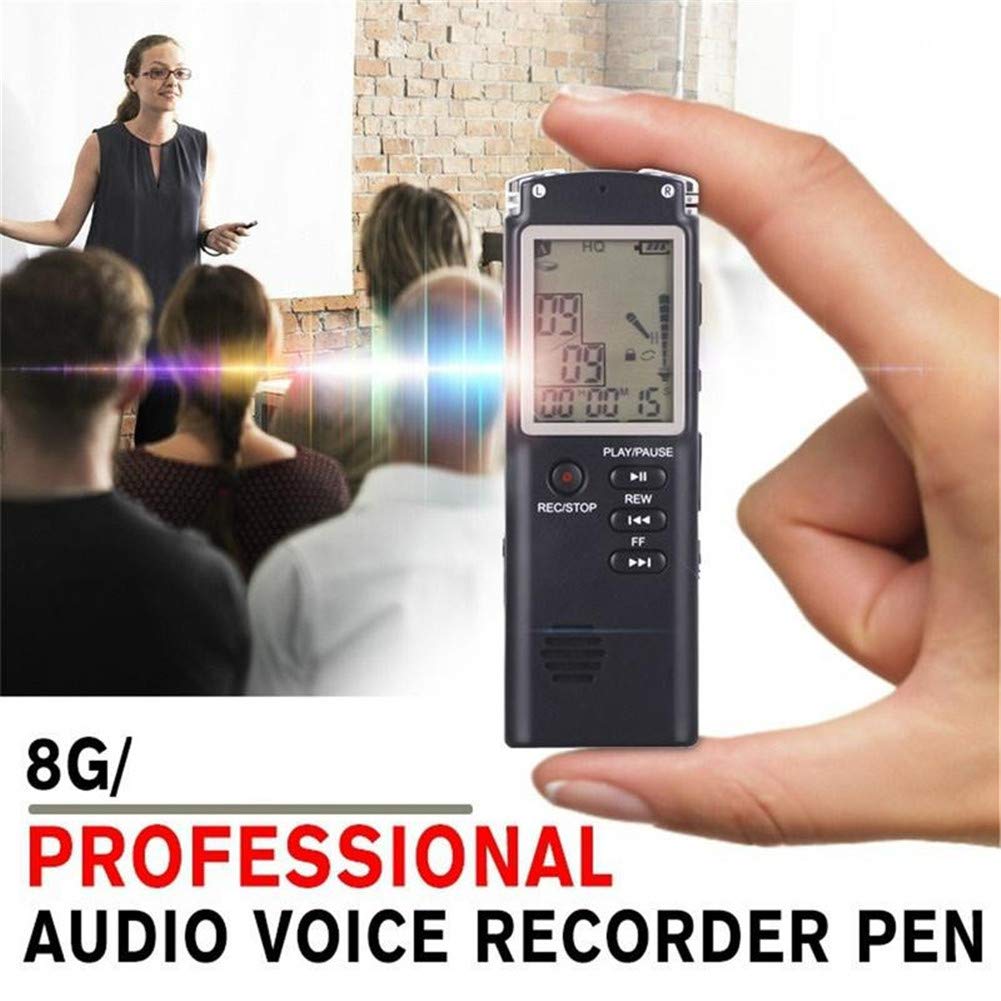 Grabadoras de Voz Digitales Digital Voice Recorder Reproducción de Mp3 Pluma de Grabación Externa Profesional HD Reducción de Ruido Super Pantalla Grande Pluma de Grabación Inteligente 16GB