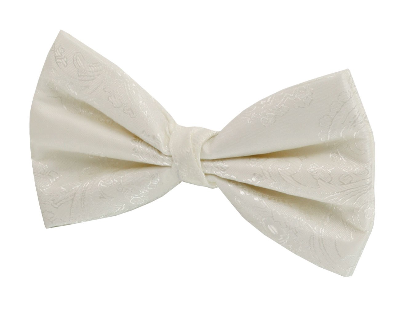 Dobell Boys Ivory Paisley Bow Tie Pre-Tied