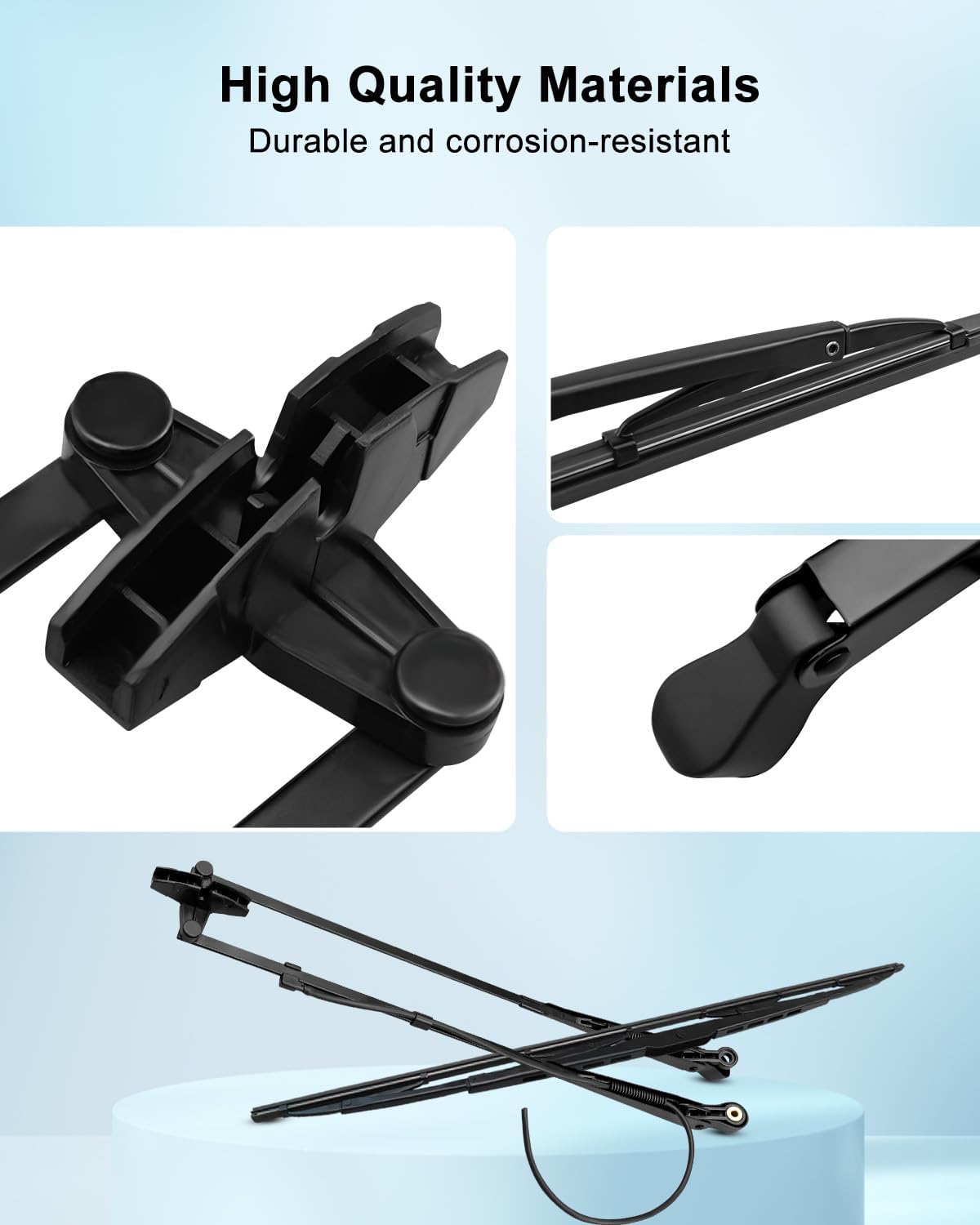 Windshield Wiper Arm & Wiper Blade Kit Replace 47405956 47778552 Fit for Case Compact Track Loader Skid Steer Loader TR270 TR310 SR130 SR150 and Track Loader Skid Steer Loader C227 C232 L455 L170