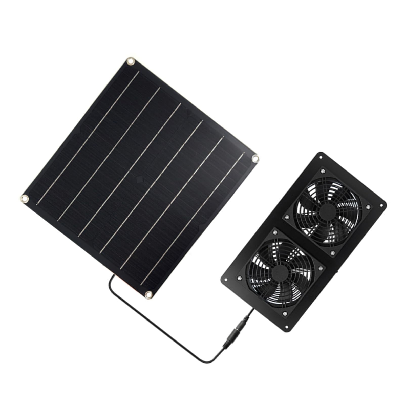 Wentylator Mavaol do klatek dla zwierząt 2 * 3 W, wysokowydajny panel słoneczny DC 12 V z 3-metrowym kablem włączania/wyłączania (15W-2FAN12)