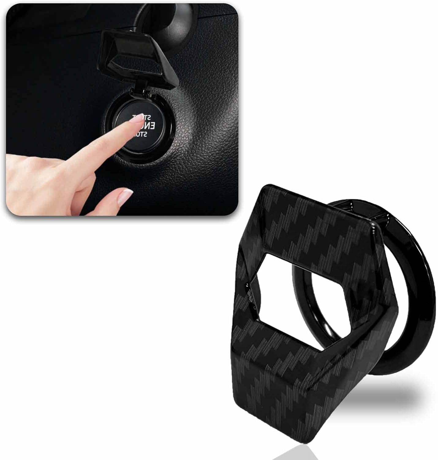 Msyuusr Engine Start/Stop Button Cover, Aluminum Alloy