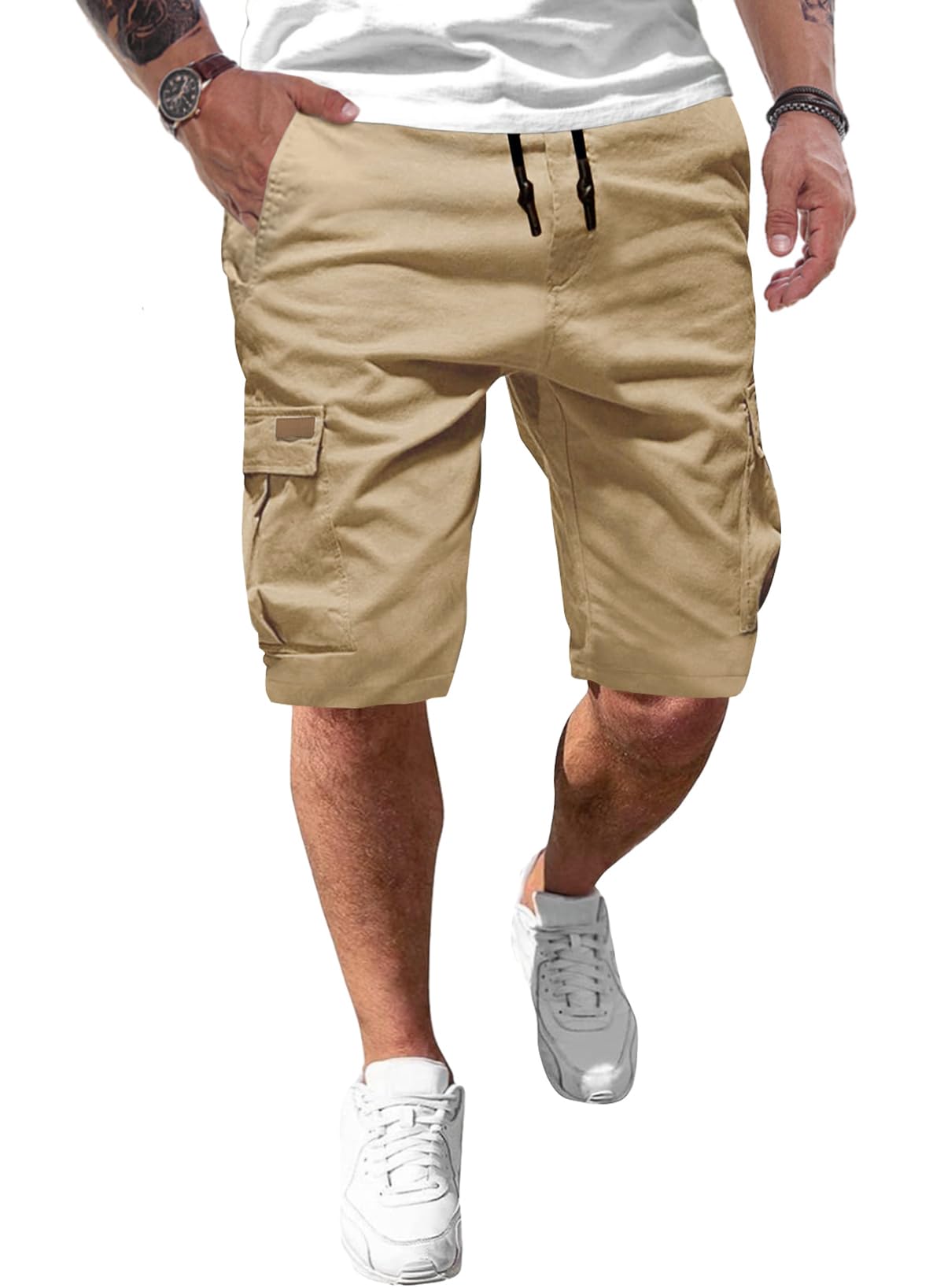 JMIERR Pantaloncini Uomo Sportivi Estivi Cotone Casual con Tasche