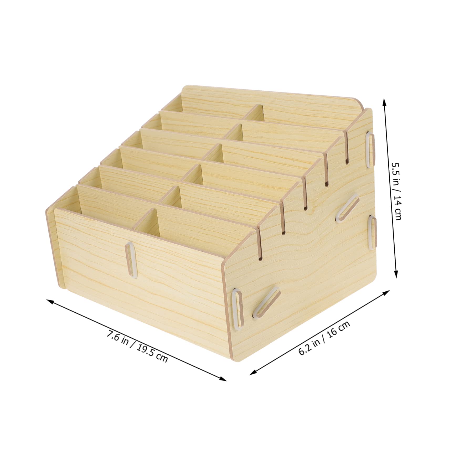 Hohopeti Caja Organizadora de Madera Múltiples Compartimentos para Almacenamiento de Cartas de Juego y Objetos Pequeños, Fácil de Transportar y Gran Capacidad
