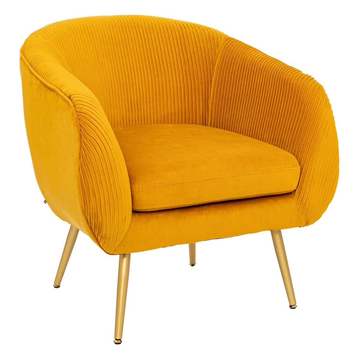 Poltrona Solaro Senape in Velluto plissettato - Atmosphera Interior Designer