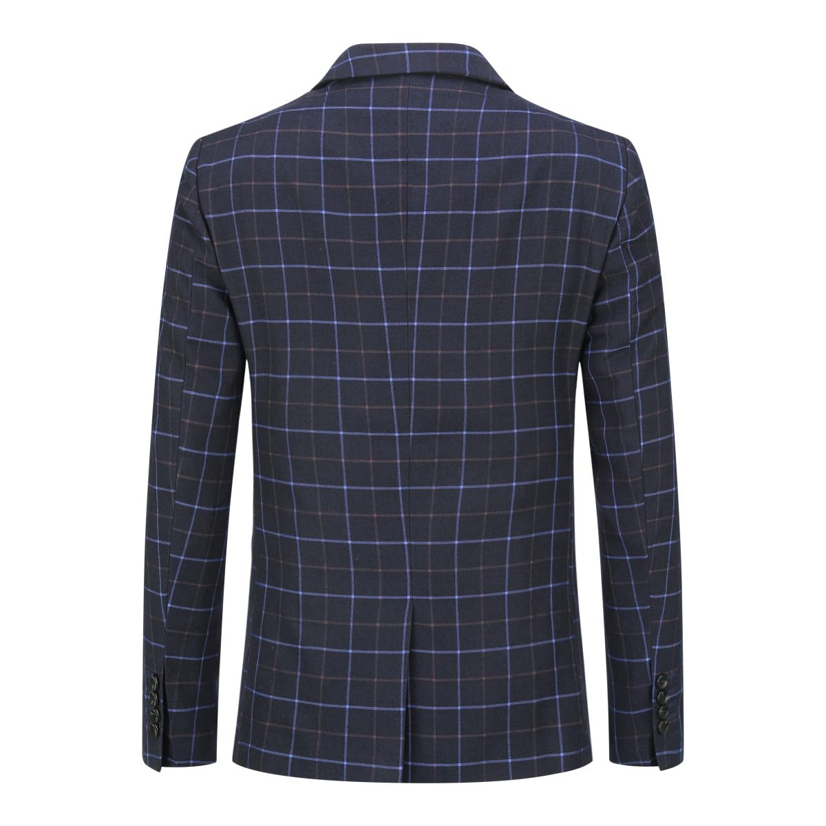 Allthemen - Traje para Hombre, Formal, a Cuadros, Ajustado, Traje de 3 Piezas para Boda de Negocios