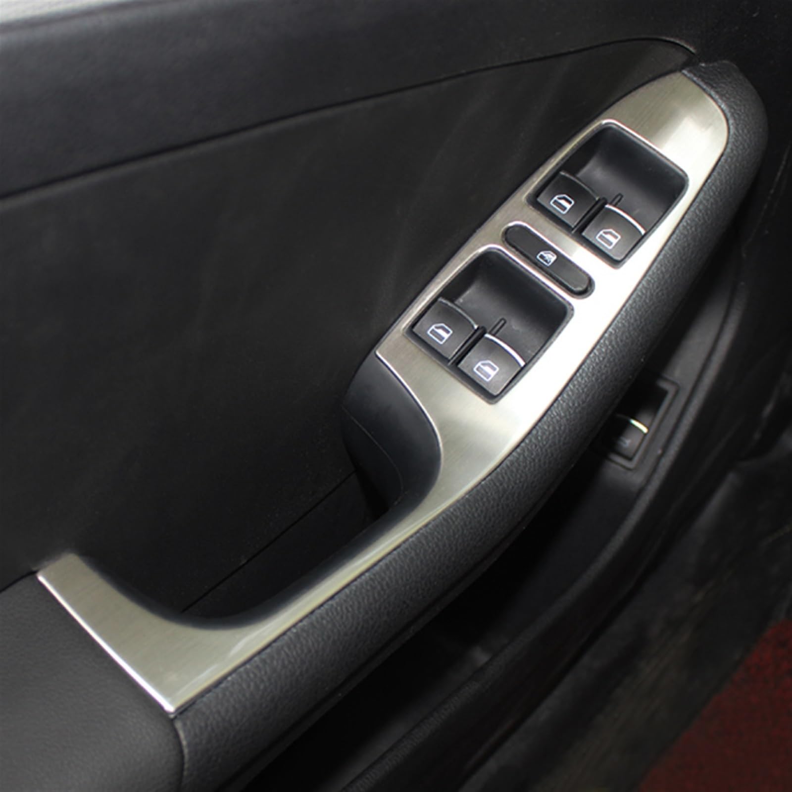 4 sztuk/partia do VW dla Jetta dla MK6 2012-2014 stylizacja samochodu ze stali nierdzewnej podłokietnik panel pokrywa dekoracja części samochodowe akcesoria do wnętrza samochodu wykończenie wnętrza