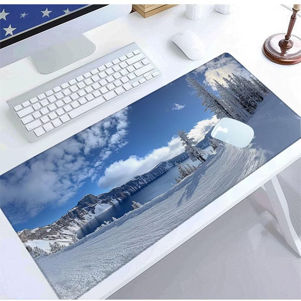 Tappetino Mouse Gaming Nevicare Tappetino Mouse Grande 1000x500x3mm, Tappeto Scrivania Cielo Mousepad Gaming Antiscivolo, Impermeabile Desk Mat, Migliora Precisione e Velocità, Accessori PC S1-297
