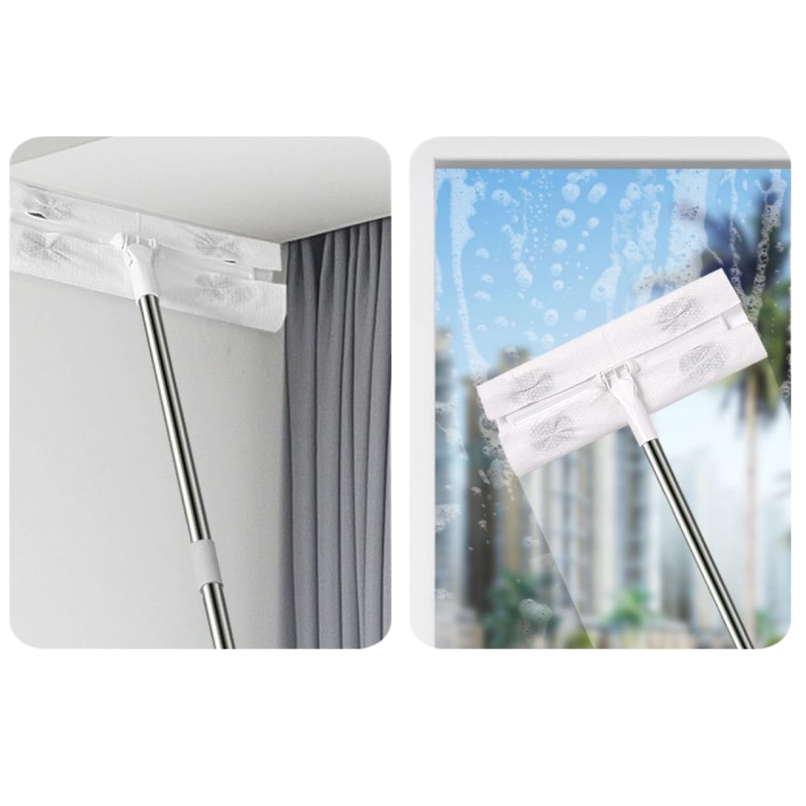 Trapeador para Pisos Multifuncional - Trapeador para Y Quitar El Polvo, Dispositivo De Limpieza | Mango Extensible con Cabezal De Fregona Flexible, Limpieza Eficaz para El Hogar, Apartamento, O