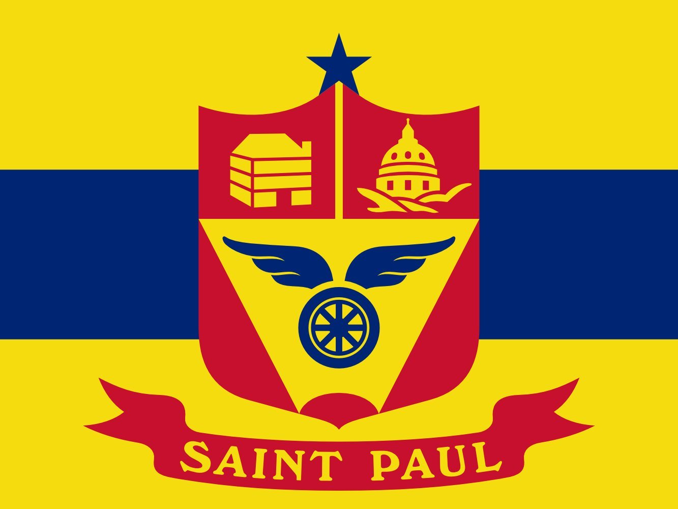 Drapeau Saint Paul Minnesota grand format pour mât extérieur