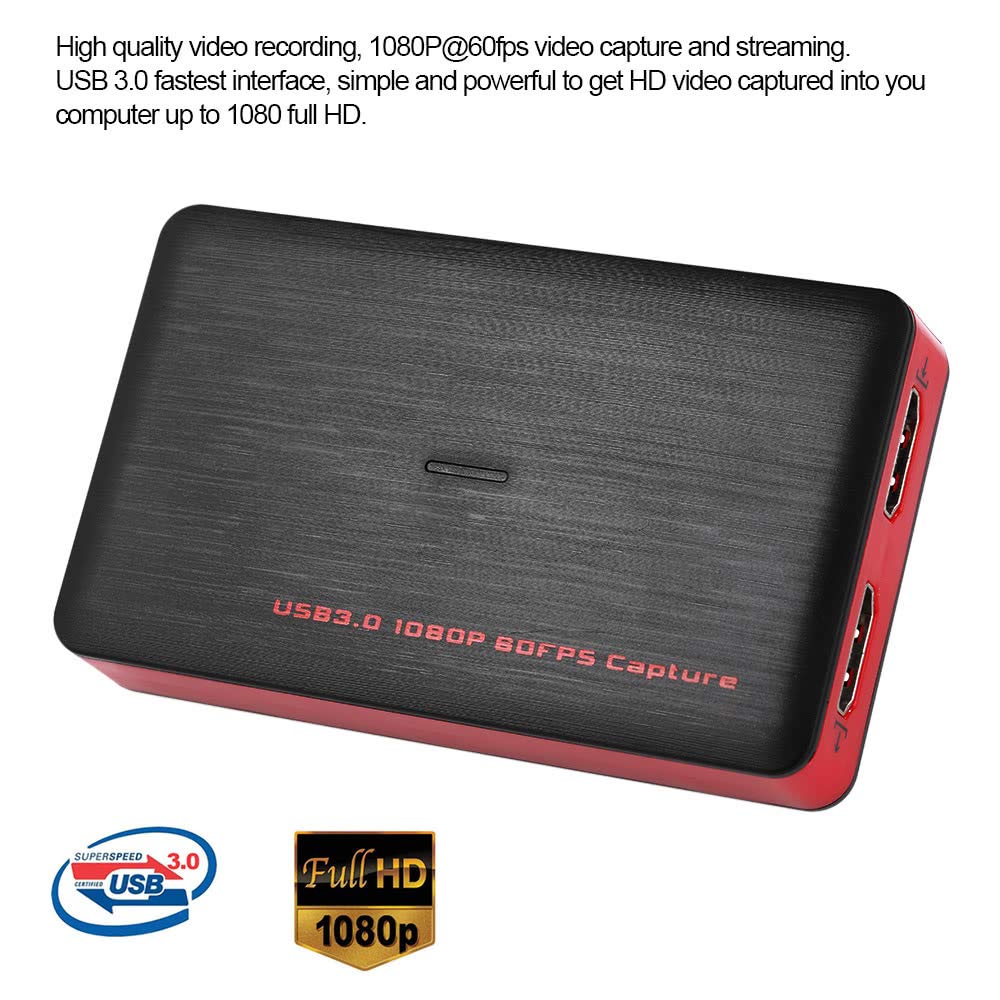 Ep261 USB 3.0 Cattura videogiochi HD Convertitore video 1080P Streaming live Plug and Play Uscita di ingresso HD per XBOX One PS4 WII U