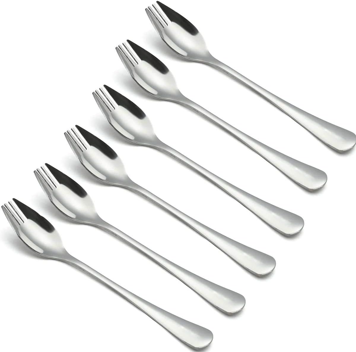 18/10 Edelstahl Sporks Set Besteck Sporks für Zuhause und Outdoor Camping - 12 Pack von paipie 6er-Pack silberfarben