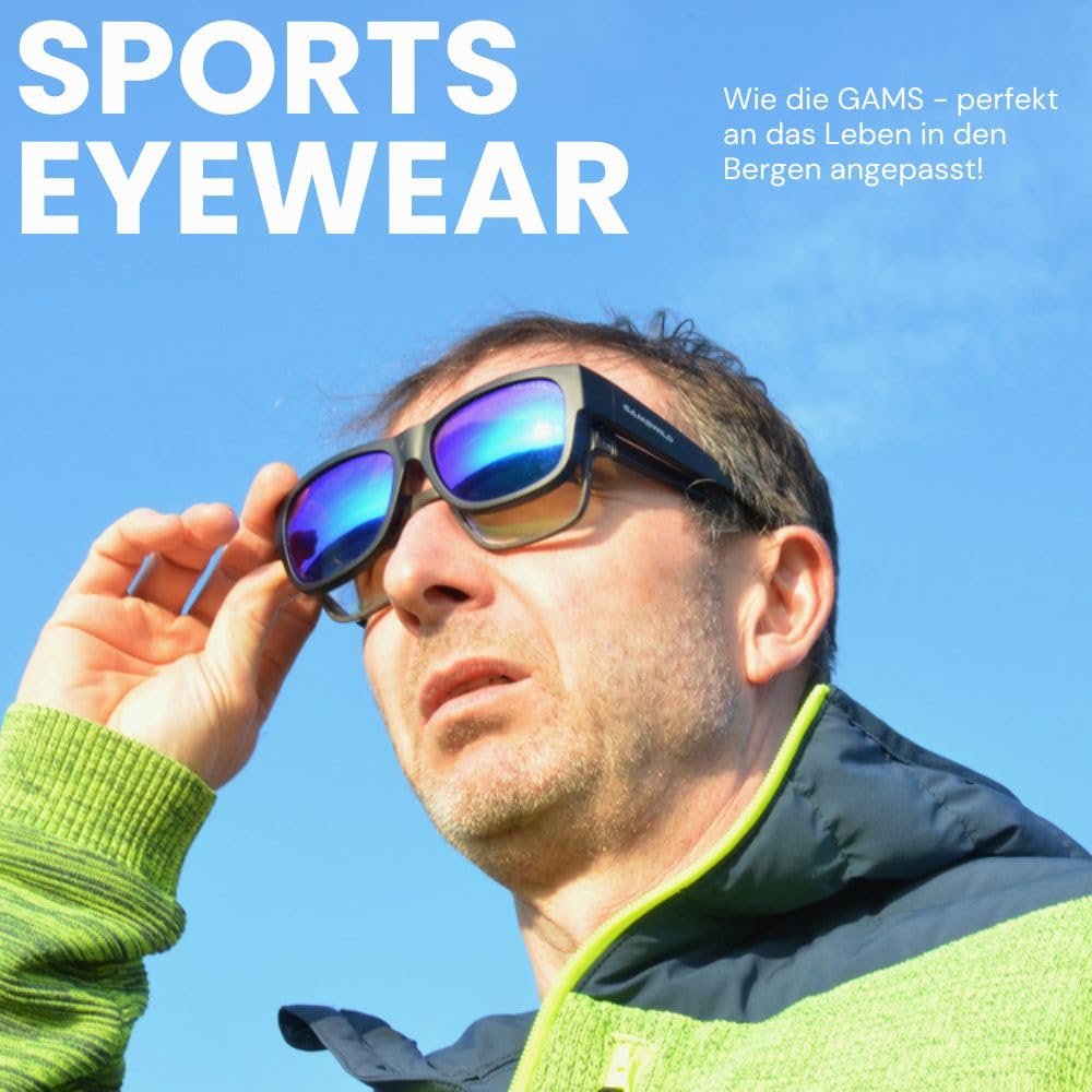 Gamswild WS6024 Überbrille - Sonnenbrille - Sportbrille - bruchsichere Polycarbonatgläser mit 100% UV400 Schutz – 26g