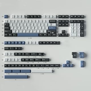Double Shot Keycaps 173 Keys Cherry Profile Arctic Keycap Set for ANSI/ISO Layout 60/68/75/98/108 Cherry MX Switch Mechanical Gaming Keyboard