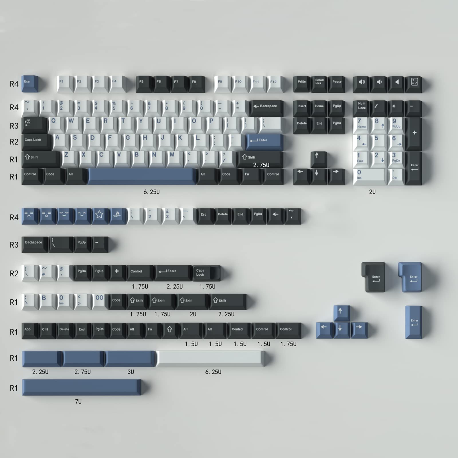 Buy Double Keycaps 173 Keys Cherry Profile Arctic Keycap Set for ANSI