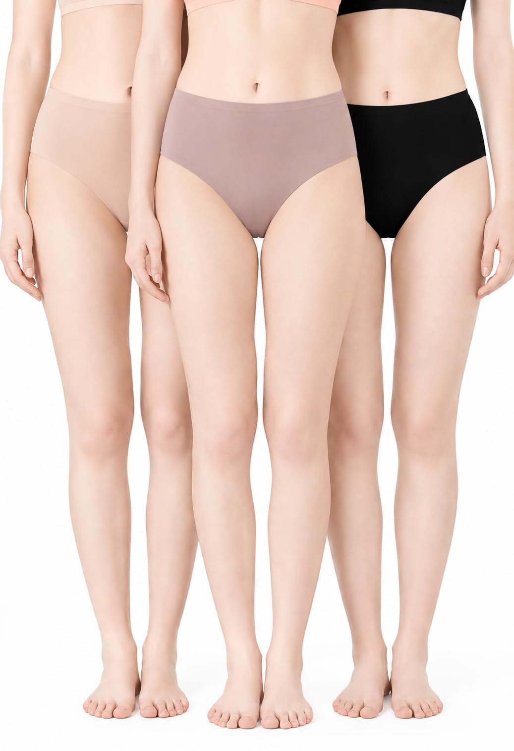calviano Women's Seamless Panties Pack of 3 | Second-Skin Feel | Cotton Gusset | Breathable Stretch | No Visible Lines | Everyday wear Underwear |-picture-34