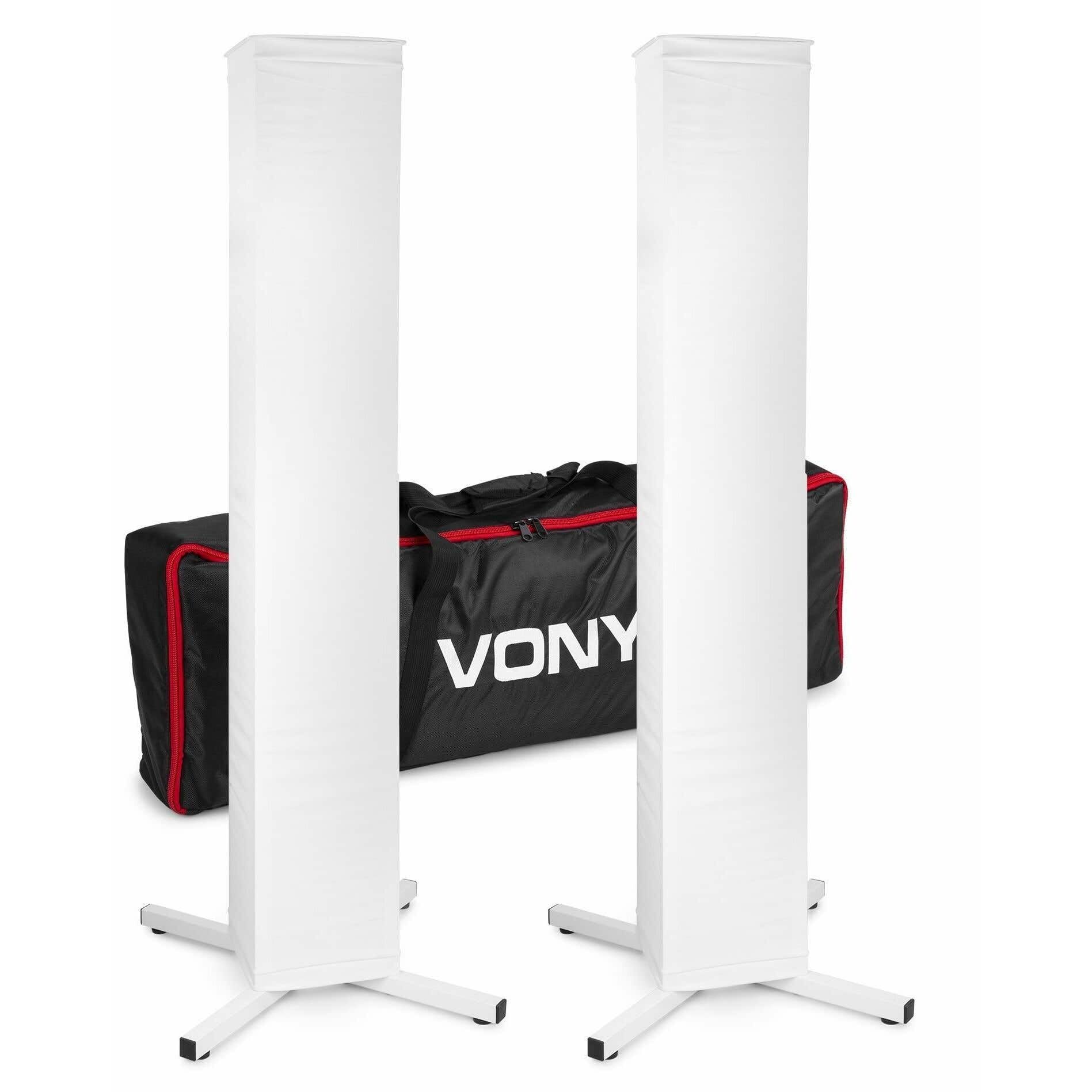 Luidspreker standaard / licht statief - Set van 2 - Vonyx DJP165 - witte en zwarte hoezen - Tassen (180.080)