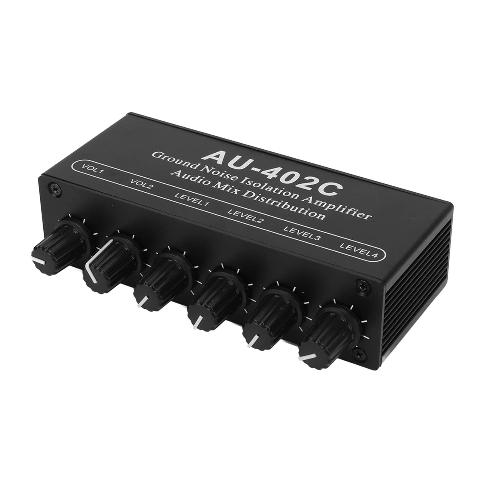 Fafeicy Stereofoniczny Mikser Audio Dwukanałowy Rozdzielacz 4 Wejścia i 2 Wyjścia Wzmacniacz z Chipem BA3121 z redukcją Szumów i niezależną regulacją Głośności dla Słuchawek z Interfejsem 3,5 Mm