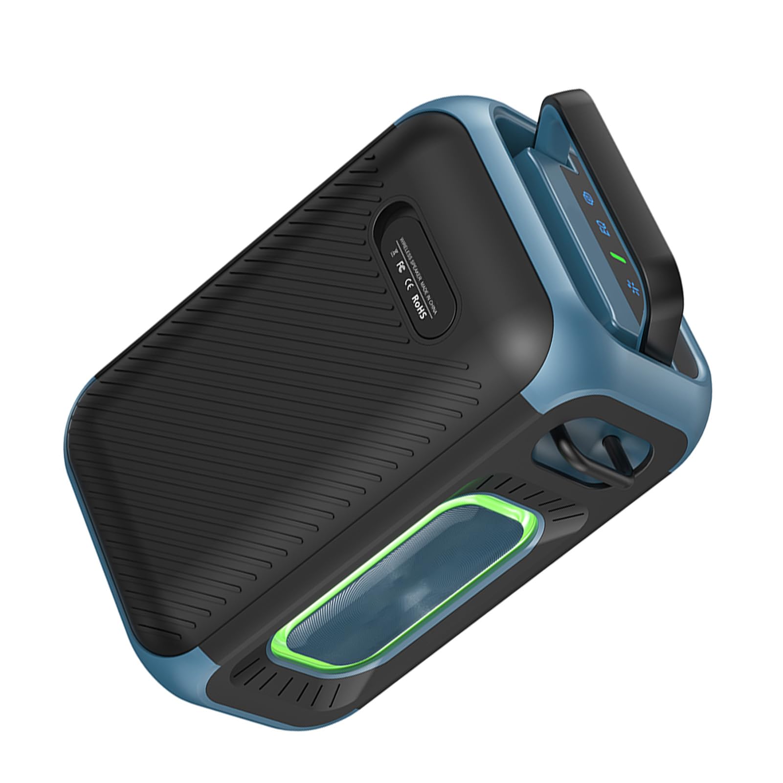 Ausla Altoparlante Portatile Altoparlante Wireless 60 W BT 5.4 con Luci RGB 8000 MAh Tipo C Portata 10 M ABS Costruito per Feste in Casa Viaggi all'aperto Film di Gioco (BLUE)